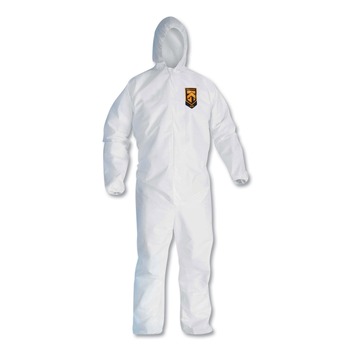 Ansell KCC 49117 A20 Elastic-Back, Cuff, and Ankles Hooded Coveralls - Quadruple Extra Large, White (20/Carton)
