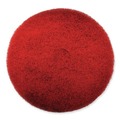 Floor Pads-Stripping | SC Johnson 311174 13 in. Diameter EZ CARE Heavy Duty Scrub Pad - Red/Gray (5/Carton) image number 1