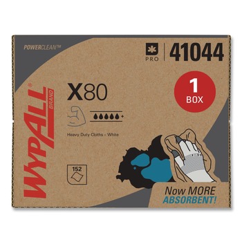 WypAll 41044 11.1 in. x 16.8 in. BRAG Box HYDROKNIT X80 Cloths - White (160/Carton)