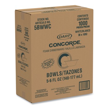 BOWLS | Dart 5BWWC 5 oz. Non-Laminated Foam Dinnerware Bowl - White (1000/Carton)