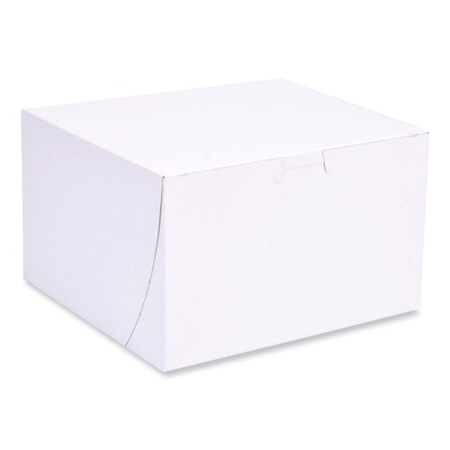 Bakery Boxes & Containers | SCT 1545 8 in. x 8 in. x 5 in. Paper Standard Bakery Boxes - White (100/Carton) image number 0