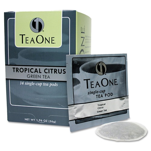 Tea | Tea One 39820706141 Tea Pods - Tropical Citrus Green (14/Box) image number 0