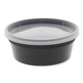 Food Containers & Lids | Pactiv Corp. YL2508B Newspring DELItainer 4.55 in. x 4.55 in. x 1.8 in. 8 oz. Plastic Microwavable Container - Black/Clear (240/Carton) image number 0