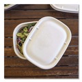 Food Containers & Lids | World Centric CTLSCU3LF 8.9 in. x 6.9 in. x 0.4 in. Paper Fiber Lids for Fiber Containers - Natural (400/Carton) image number 5