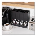 Perforated Roll & Hand Towels | Mind Reader CPODBK-BLK 14.25 in. x 9 in. x 12.15 in. 4-Compartment Anchor Collection Single Serve Pod Countertop Dispenser - Black image number 2