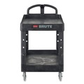 Carts | Rubbermaid Commercial FG454600BLA 26 in. x 55 in. x 33.25 in. 750 lbs. Capacity 2 Lipped Shelves Heavy-Duty Plastic Utility Cart - Black image number 0