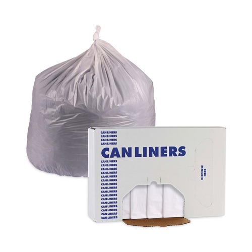 Low-Density Trash Bags | Boardwalk H7658EWK 38 in. x 58 in. 60 gal. 0.7 mil Linear Low Density Industrial Can Liners - White (100/Carton) image number 0
