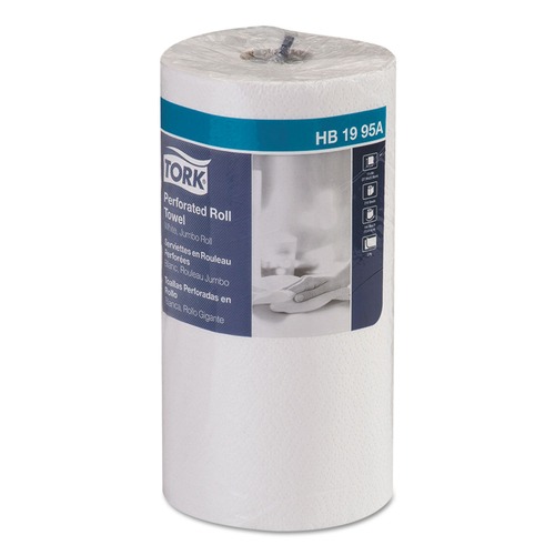 Perforated Roll & Hand Towels | Tork HB1995A Universal 11 x 9 2-Ply Perforated Kitchen Towel Roll - White (12/Carton) image number 0