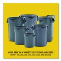 Indoor Waste Receptacles | Rubbermaid Commercial 2119307 Brute 44 gal Plastic Container - Round Orange image number 5