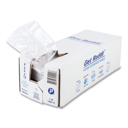 Food & Utility Bags | Inteplast Group PB040212 4 in. x 12 in. 1 qt. 0.68 mil Food Bags - Clear (1000/Carton) image number 0