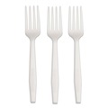 Perforated Roll & Hand Towels | AmerCareRoyal L1801W Plastic Fork Heavyweight CPLA Cutlery - White (1000/Carton) image number 4