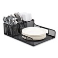 Cutlery Dispensers | Mind Reader PSNAMESH-BLK 11.5 in. x 14.75 in. x 5.5 in. Network Collection Utensil Napkin and Plate Countertop Organizer - Black image number 1