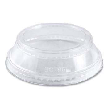 CUP LIDS | World Centric CPLCS12SH Plastic Dome Lid PLA Clear Cold Cup Lids Fits 9 oz to 24 oz Parfait Cups - Clear (1000/Carton)