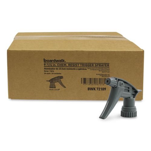 Sprayers & Pumps | Boardwalk 511302 320CR 9.5 in. Tube Chemical-Resistant Trigger Sprayer - Gray (24/Carton) image number 0