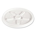 Food Containers & Lids | Dart 12JL Vented Plastic Lids for 12 oz. Hot/Cold Foam Cups (1000/Carton) image number 2