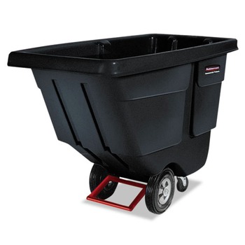 TILT TRUCKS | Rubbermaid Commercial FG131400BLA Rotomolded Plastic Rectangular 850 lbs. Capacity Tilt Truck - Black