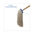 Mop Heads | Boardwalk BWK716CEA 16 oz. Cut-End Lie-Flat Cotton Wet Mop Head - White image number 3