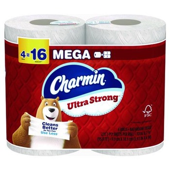 DUSTING WIPES | Charmin 80730324 2-Ply Septic Safe Ultra Strong Bathroom Tissue - White (8/Carton)