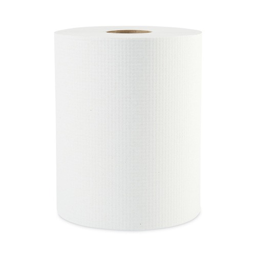 Perforated Roll & Hand Towels | Boardwalk 8123 2 in. Core 1-Ply 8 in. x 600 ft. Hardwound Paper Towels - White (12/Carton) image number 0