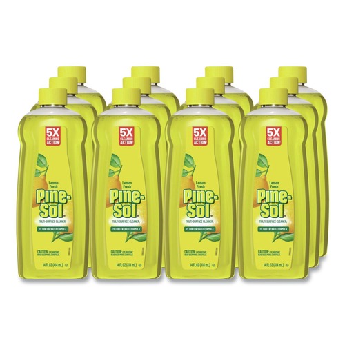 All Purpose Cleaners & Degreasers | Pine-Sol 60148CT 14 oz. Bottle Concentrated Multi-Surface Cleaner - Lemon Fresh Scent (12/Carton) image number 0