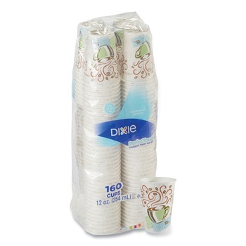 Dixie 5342CDSBP PerfecTouch 12 oz. Paper Hot Cups - Coffee Haze Design (160/Pack)
