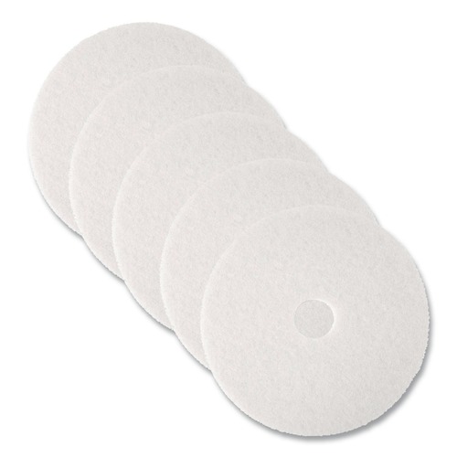 Floor Pads-Cleaning, Buffing & Polishing | 3M 4100-20 20 in. Low-Speed Super Polishing Floor Pads - White (5/Carton) image number 0