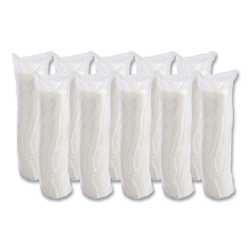 Cup Lids | Dart 10FTL 10 oz. Lift N' Lock Plastic Hot Cup Lids - White (1000/Carton) image number 0