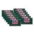 Scouring Pads & Sticks | Brillo 21006 3.5 in. x 6.12 in. Commercial Heavy-Duty Scrub Sponge - Orange/Green (12/Carton) image number 0