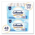 Perforated Roll & Hand Towels | Cottonelle 12456 Septic Safe Clean Care Bathroom Tissue - White (170 Sheets/Roll, 48 Rolls/Carton) image number 2