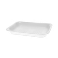 Food Containers & Lids | Pactiv Corp. 51P102FS 8.38 in. x 5.88 in. x 1.21 in. #2 Foam Meat Tray - White (500/Carton) image number 1