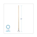 Mop Handles | Boardwalk BWK609 60 in. Wood Spring Grip Metal Head Mop Handle for Most Mop Heads - Natural image number 3