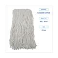 Mop Heads | Boardwalk BWKRM03024S Banded Rayon 24 oz. Cut-End Mop Heads - White (12/Carton) image number 3