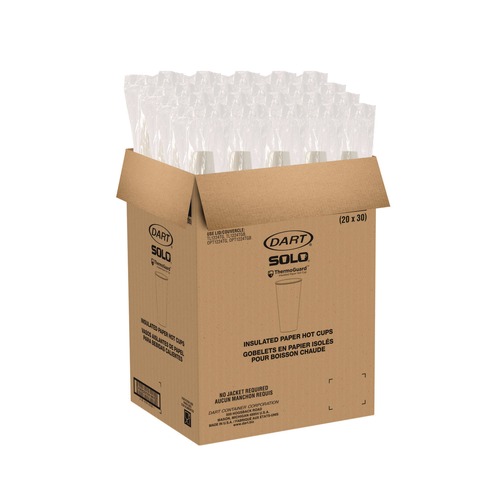 Cups | SOLO DWTG20W Thermoguard 20 oz Sustainable Forest Print Insulated Paper Hot Cups - White (600/Carton) image number 0