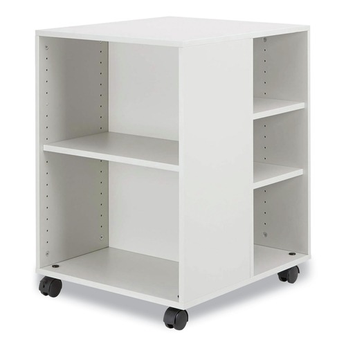 Carts | Durable 311302 20.79 in. x 23.31 in. x 29.45 in. 6 Shelves Wood Flexible Multi-Functional Cart for Office Storage - White image number 0