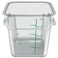 Food Storage Containers & Lids | Carlisle 1195107 7.13 in. x 7.13 in. x 7.29 in. 4 qt Squares Polycarbonate Plastic Food Storage Container - Clear image number 1