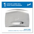 Toilet Tissue Dispensers | Scott 09601 14.38 in. x 6 x 9.75 in. EZ Load Pro Coreless Jumbo Roll Tissue Dispenser - Stainless Steel image number 1