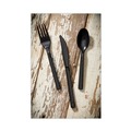 Disposable Spoons | Pactiv Corp. YMWSSE Meadoware Medium Heavy Weight Soup Spoon Cutlery - Black (1,000/Carton) image number 1