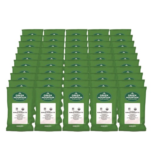 Coffee - Caffeinated | Green Mountain Coffee 5000366907 2.2 oz Fraction Packs - Sumatra Reserve (50/Carton) image number 0