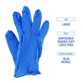 Food Service Disposable & Single Use Gloves | Boardwalk 395LBXA 5 mil Disposable General-Purpose Powder-Free Nitrile Gloves - Large, Blue (100/Box) image number 6