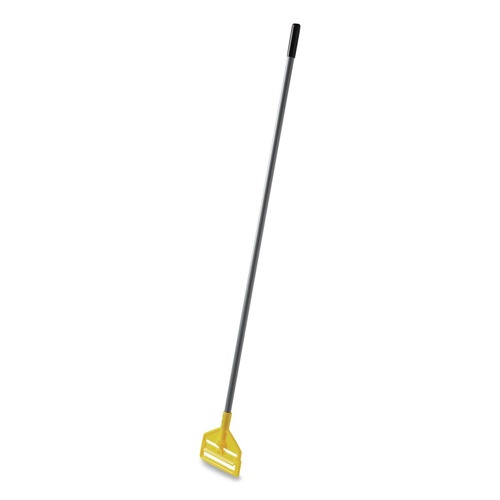 Mop Handles | Rubbermaid Commercial FGH14600GY00 Invader Fiberglass Side-Gate 1 in. Diameter x 60 in. Wet-Mop Handle - Gray/Yellow image number 0