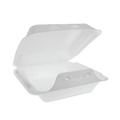 Food Containers & Lids | Pactiv Corp. YHLW08010000 SmartLock 8 in. x 8 in. x 3 in. Medium Foam Hinged Lid Container - White (150/Carton) image number 1