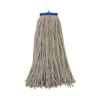 Boardwalk BWKCM22024 24 oz. Lie-Flat Head Cotton Fiber Mop Heads - White (12/Carton)