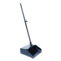 Dust Pans | Boardwalk 528101 34 in. Plastic/Aluminum Handle 11-3/4 in. Wide Lobby Dust Pan - Black/Silver image number 1