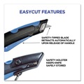 Knives & Multi-Purpose Tools | Cosco 091524 Easycut 6 in. Plastic Handle Self-Retracting Cutter with Safety-Tip Blade Holster and Lanyard - Black/Blue image number 7