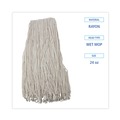 Mop Heads | Boardwalk BWK224RCT 24 oz. Rayon Premium Cut-End Wet Mop Heads - White (12/Carton) image number 6