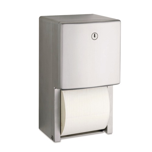 Toilet Tissue Dispensers | Bobrick B-4288 ConturaSeries 6.08 in. x 5.94 in. x 11 in. Two-Roll Tissue Dispenser - Stainless Steel image number 0