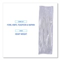 Cutlery Kits | Boardwalk BWKFKTNHWPSWH 4-Piece Heavyweight Fork/Knife/Napkin/Teaspoon Cutlery Kit - White (250/Carton) image number 5