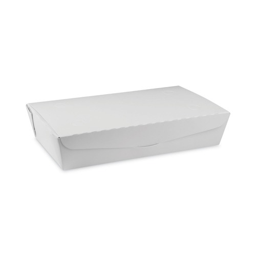 Food Containers & Lids | Pactiv Corp. NOB02W EarthChoice OneBox 9 in. x 4.85 in. x 2 in. 55 oz. Paper Box - White (100/Carton) image number 0