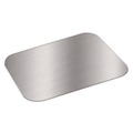 Food Containers & Lids | Handi-Foil HFA 4045L 6.25 in. x 8.37 in. Foil Laminated Board Lid for Take Out Containers - White/Silver (500/Carton) image number 0