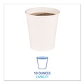 Cups | Boardwalk BWKWHT10HCUP 10 oz. Paper Hot Cups - White (20 Cups/Sleeve, 50 Sleeves/Carton) image number 2
